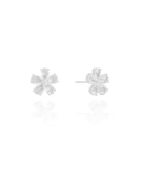 Brinco Flor Cristal Ródio Branco