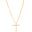 Gargantilha Veneziana com Pingente Cruz Palito Cravejada Cristal - 45 cm
