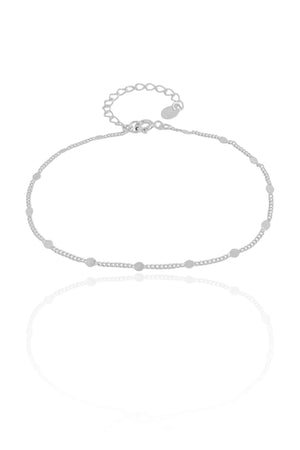 Pulseira Grumet Plaquinhas Ródio Branco