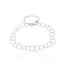 Pulseira Círculos Texturizados 8 mm Ródio Branco