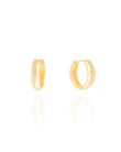 Brinco Argola Lisa Cravejada Cristal Banhado a Ouro 18K