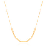 Gargantilha com Canutilhos Retangular Banhado a Ouro 18K