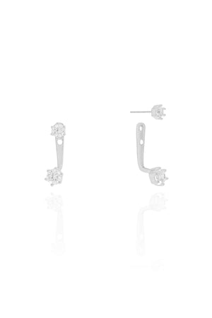 Ear Jacket Pontos de Luz Cristal Ródio Branco