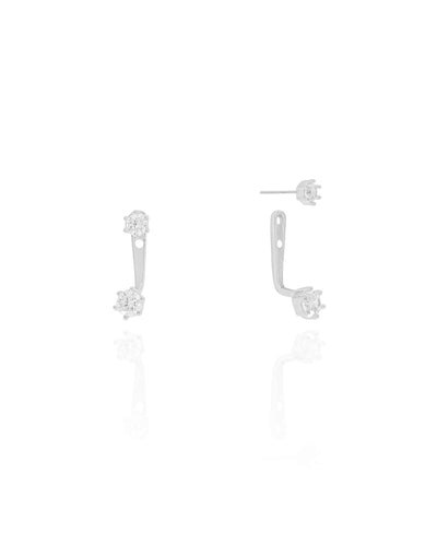 Ear Jacket Pontos de Luz Cristal Ródio Branco