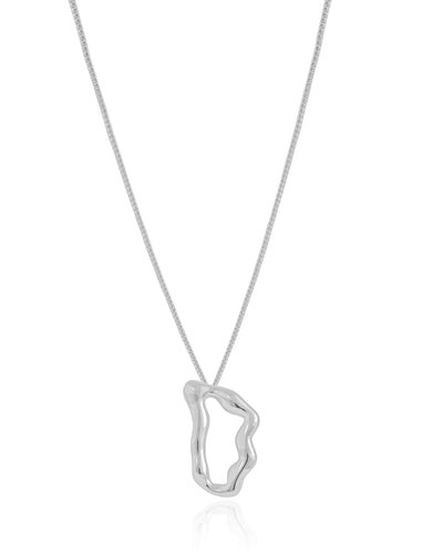 Gargantilha Veneziana Orgânico Vazado Ródio Branco - 45 cm