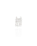 Piercing Fake Cravejado com Pérolas Ródio Branco