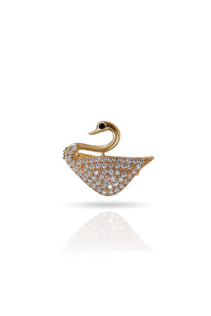 Broche Cisne Cravejado Cristal