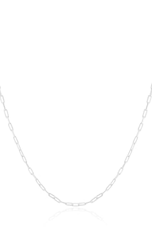 Gargantilha Longa Elos 2 mm Ródio Branco