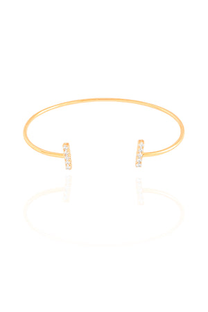 Bracelete Palito Cravejado Cristal Banhado a Ouro 18K