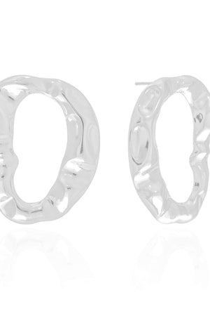 Brinco Orgânico Vazado Ródio Branco
