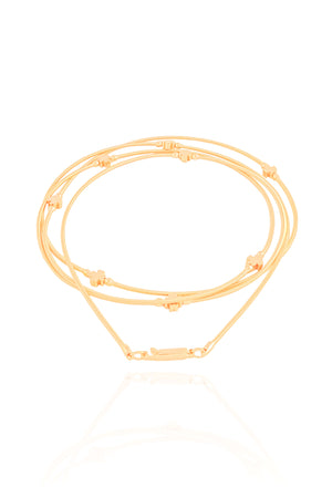 Pulseira Corda de Violão Trevos Banhado a Ouro 18K