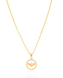 Gargantilha Veneziana Medalha Espito Santo Borda Cravejada Cristal - 40 cm