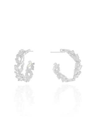 Brinco Argola Borboletas 2.1 cm Ródio Branco