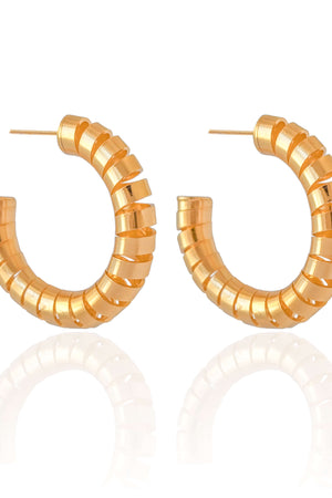 Brinco Argola Mola Lisa 4.0 cm Banhado a Ouro 18K