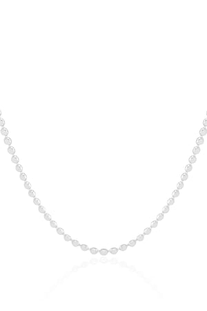 Choker Plaquinhas Redondas Lisas Ródio Branco