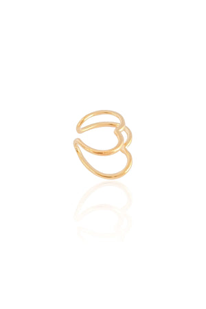 Piercing Coração Duplo Banhado a Ouro 18K