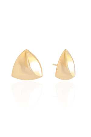 Brinco Triangular Liso Banhado a Ouro 18K