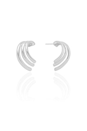 Brinco Filetes Lisos 1.9 cm Ródio Branco