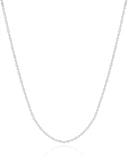 Gargantilha Plaquinhas Ovais Achatadas Ródio Branco - 40 cm