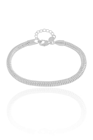 Pulseira Rabo de Rato 4 mm Ródio Branco