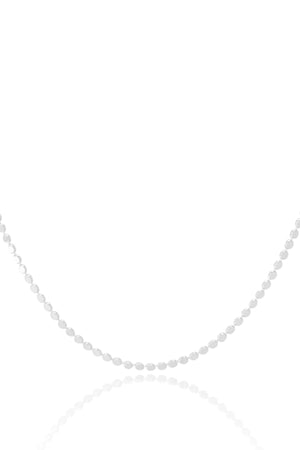 Choker Bolinhas Achatadas Ródio Branco