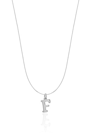 Choker Nylon Letra F Ródio Branco