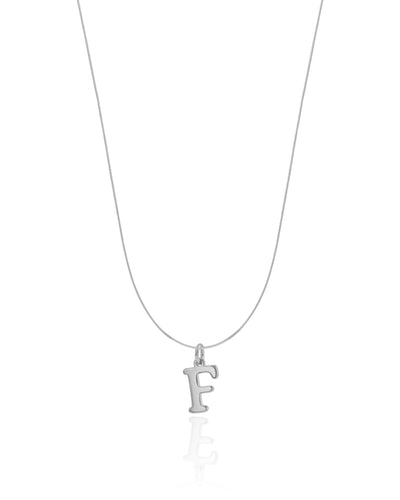 Choker Nylon Letra F Ródio Branco - 35 cm