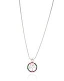 Gargantilha Veneziana Árvore da Vida Colorida Ródio Branco - 40 cm