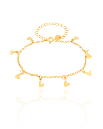 Pulseira Elo Português Corações