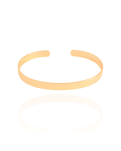 Bracelete Liso Flat 5mm Banhado a Ouro 18K