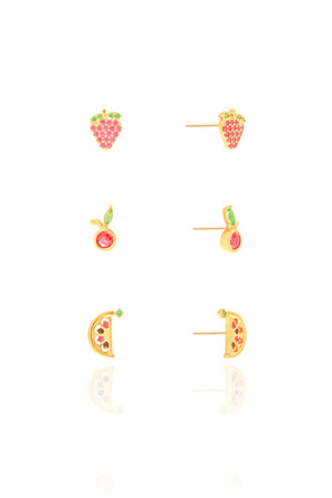 Brinco Trio Frutas Coloridas
