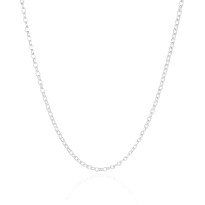 Choker Elos Portugueses 4 mm Ródio Branco - 31 cm