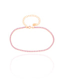 Pulseira Riviera Ametista 2 mm Banhado a Ouro 18K