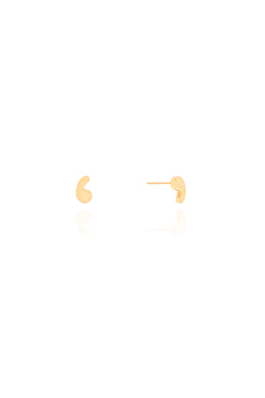 Brinco Vírgula Lisa 6 mm Banhado a Ouro 18K