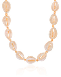 Choker Búzios Pérola Banhado a Ouro 18K