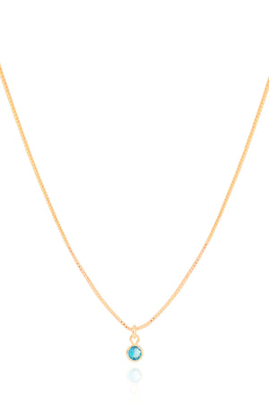 Gargantilha Ponto de Luz Topázio 4 mm Banhado a Ouro 18K - 40 cm