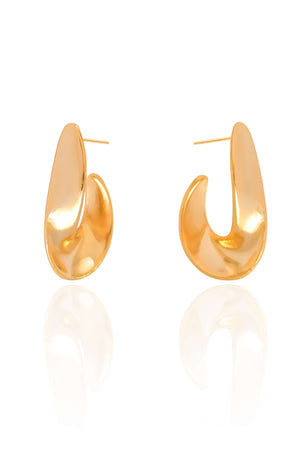 Brinco Argola Torcida 3.1 cm Banhado a Ouro 18K