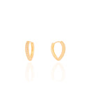 Brinco Argola Coração Cravejado Cristal 1.6 cm Banhado a Ouro 18K