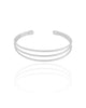 Bracelete Três Fios Ródio Branco