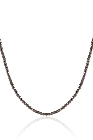 Choker Hematita Grafite 2 mm Ródio Negro