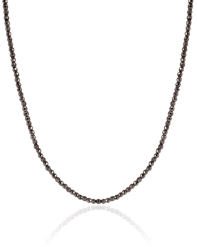 Choker Hematita Grafite 2 mm Ródio Negro - 30 cm