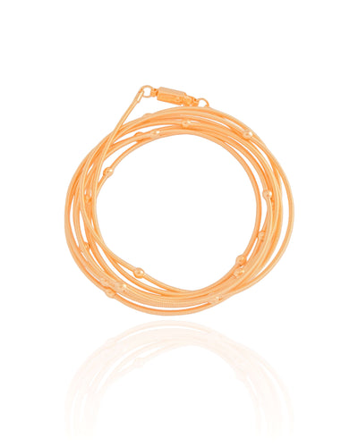 Pulseira e Colar Corda de Violão com Bolinhas Banhado a Ouro 18K - 125 cm