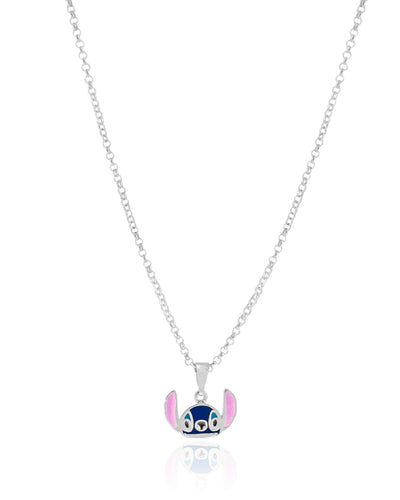 Colar Infantil Elos Stitch 1 cm Ródio Branco - 45 cm