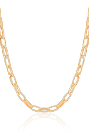 Choker Elos Ovais Lisos Banhado a Ouro 18K