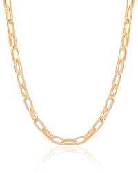 Choker Elos Ovais Lisos Banhado a Ouro 18K