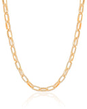 Choker Elos Ovais Lisos Banhado a Ouro 18K