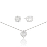 Conjunto Ponto de Luz Cristal Ródio Branco