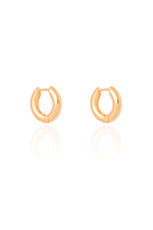 Brinco Argola Click Redonda Lisa 1.5 cm Banhado a Ouro 18K