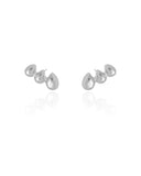 Ear Cuff Gotas Lisas Ródio Branco