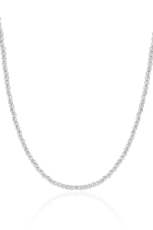 Choker Hematita Prateada 2 mm Ródio Branco